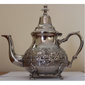 Marokański srebrzony imbryk do zielonej herbaty 1050 ml.